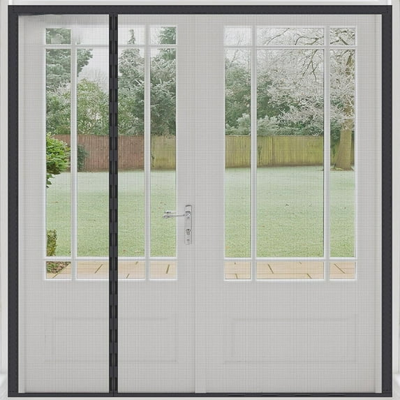 Magnetic Screen Door, Heavy Duty Polyamide Mesh Door Screen With Double Sided Left Opening Magnets For 72X80In Doors, Including 1 Screen Door And 1 Adhesive Hook And Loop Tape
