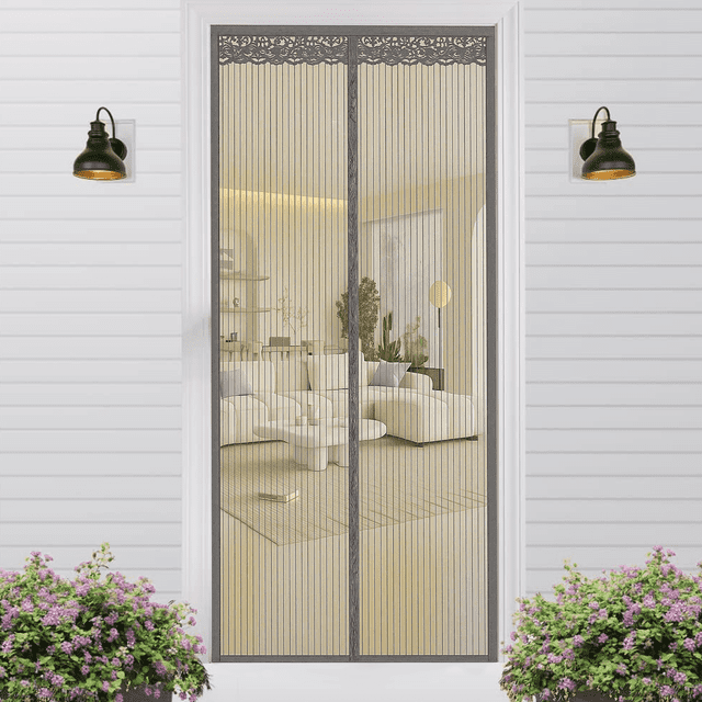 Magnetic Screen Door for Home, Auto-Close Heavy Duty Mesh Curtain, Bug ...