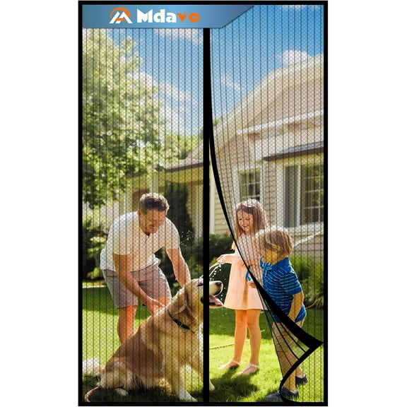 Magnetic Screen Door, Keep Bugs Out, Pet & Kid FriendlyWorks with Front Doors, Sliding Doors,Fit Door Size 36 x 80 Inches Black