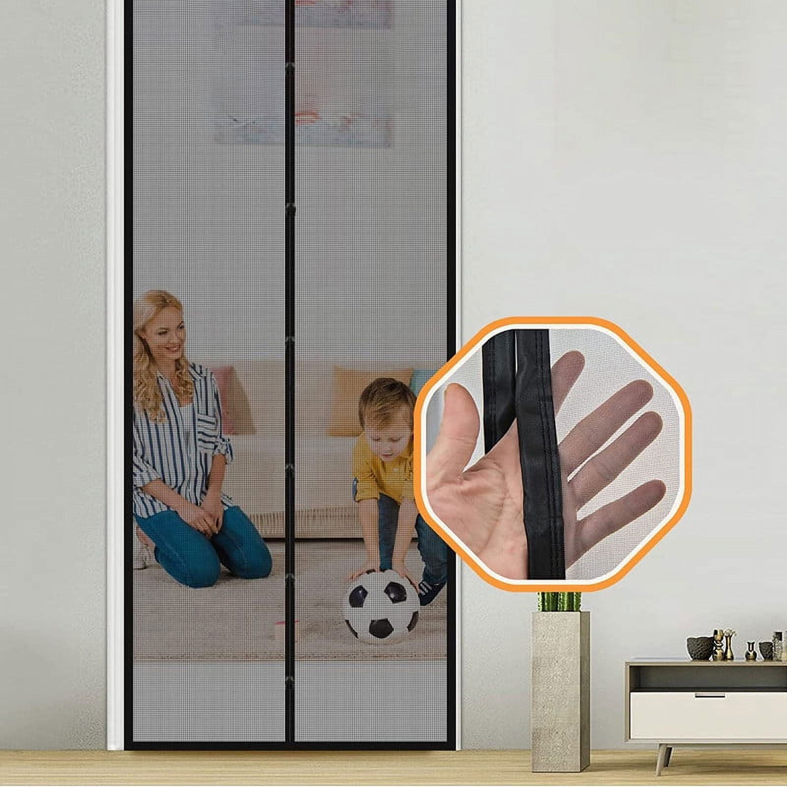 Magnetic Screen Door Mesh Screen with Magnetic Closure- Self Sealing ...