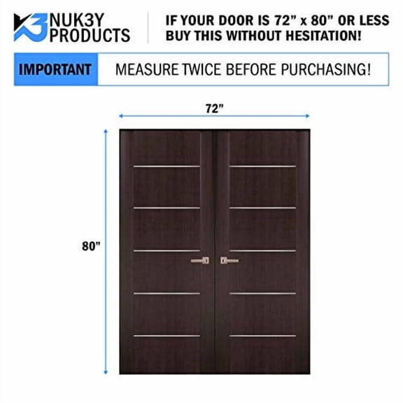Magnetic Screen Door Mesh Curtain Fiberglass Design Full Frame Velcro with Upgrade Magnets (72 X 80)