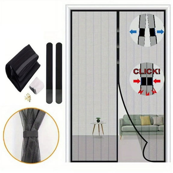 Magnetic Screen Door Premium Reinforced PETPolyethylene Terephthalate Door Net Easy Install Magnet Screen Door for Sliding Door,Front,Back,Patio,Apartment Door,Size 39.3x82.6"