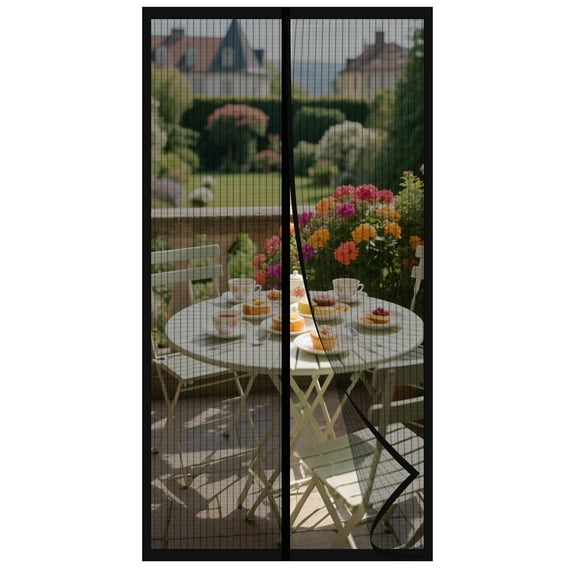Magnetic Screen Door - Self Sealing, Heavy Duty, Hands Free Mesh Partition Keeps Bugs Out - Durable Mesh Curtain with Weights in Bottom - Keep Open Feature - 36 Inch x 82 Inch