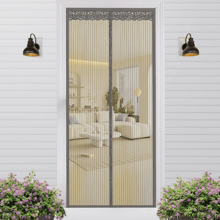 Magnetic Screen Door for Home, Auto-Close Heavy Duty Mesh Curtain, Bug Proof & Pet Friendly Design, Easy-Install Hands Free Entry, 39.4" x 82.7", Gray