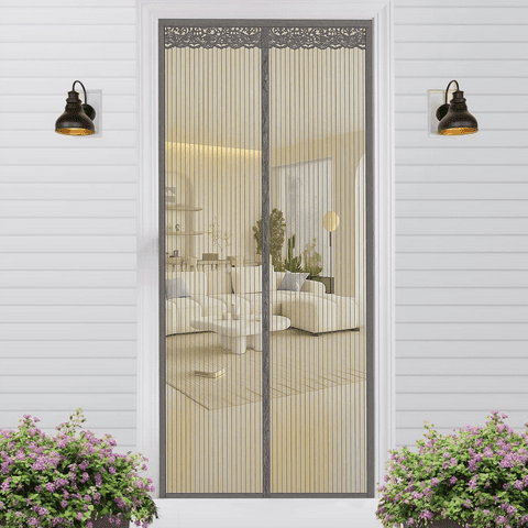 Magnetic Screen Door for Home, Auto-Close Heavy Duty Mesh Curtain, Bug Proof & Pet Friendly Design, Easy-Install Hands Free Entry, 39.4" x 82.7", Gray