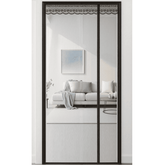 Magnetic Screen Door with Side Opening, Auto-Close Durable Mesh Curtain, Bug Proof & Pet Safe Design, Effortless Access for Family, 39.4" x 82.7", Black