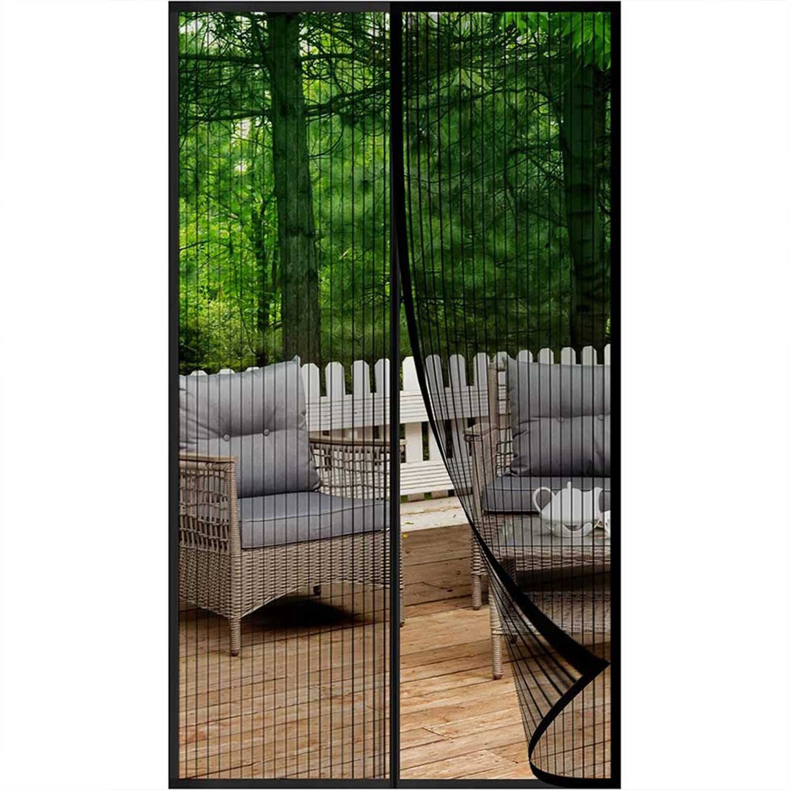 Magnetic Screen Door,Size 39"×82" ,Heavy Duty Door Screen Magnetic Closure Keep Bugs Out,Screen Door Mesh- Pet and Kid Friendly Fits,Free Double-sides Tape,White