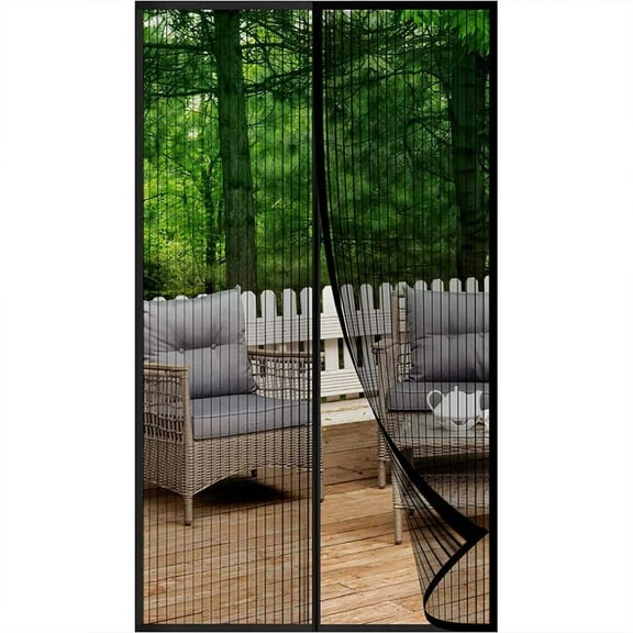 Magnetic Screen Door,Size 39"×82" ,Heavy Duty Door Screen Magnetic Closure Keep Bugs Out,Screen Door Mesh- Pet and Kid Friendly Fits,Free Double-sides Tape,White