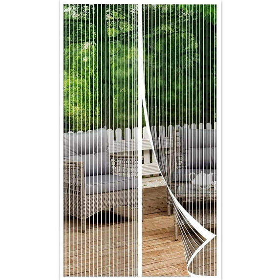 Magnetic Screen Door,Size 39"×82" ,Heavy Duty Door Screen Magnetic Closure Keep Bugs Out,Screen Door Mesh- Pet and Kid Friendly Fits,Free Double-sides Tape,White