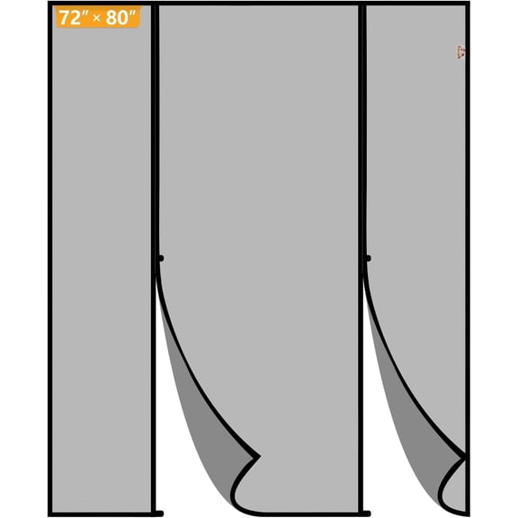 Magnetic Screen Door for Sliding Doors 72"x80", Screen Size 74"x81", Double-Sided Opening Screen Reinforced Mesh with Strong Magnets for French Front/Back Patio Doors