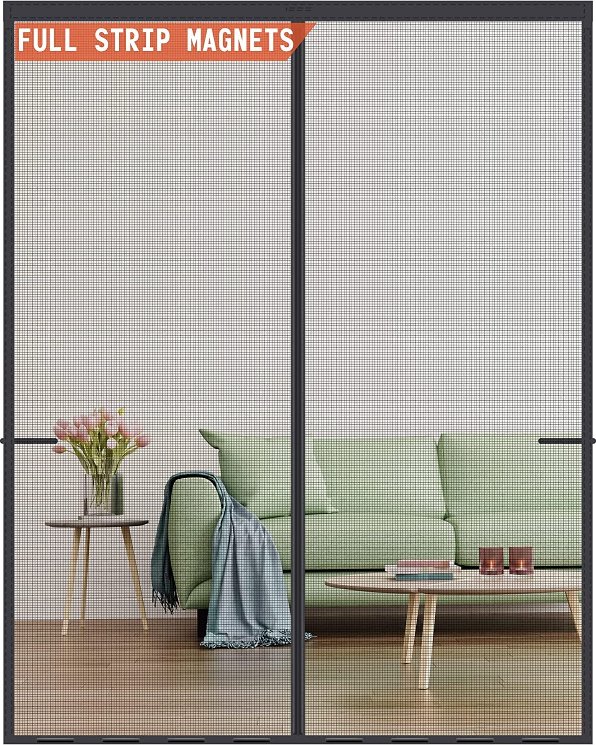 Magnetic Screen Door Upgraded-Model Full Strip Magnets 74x81 Inch ...