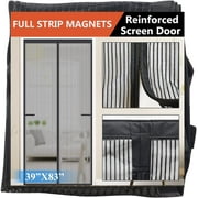Magnetic Screen Door Upgraded-Model Full Strip Magnets,Reinforced Heavy Duty Mesh Screen Doors Magnets,Full Frame Seal Retractable Door Screen Magnetic Closure for Single Front Patio Sliding Door