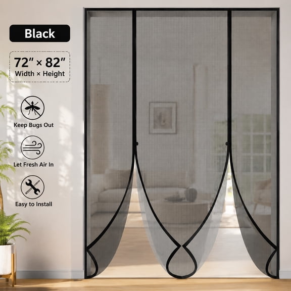 Magnetic Screen Door for Sliding Doors 72"x82", Double-Sided Mesh Screen with Strong Magnets, Reinforced Bug Screen for Patio, French Doors