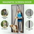 Screen Door with Heavy Duty Mesh Curtain and Full Frame Hook