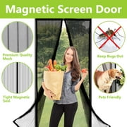 Magnetic Screen Door with Heavy Duty Mesh Curtain and Full Frame Seal Fits Door Size up to 36"-82"
