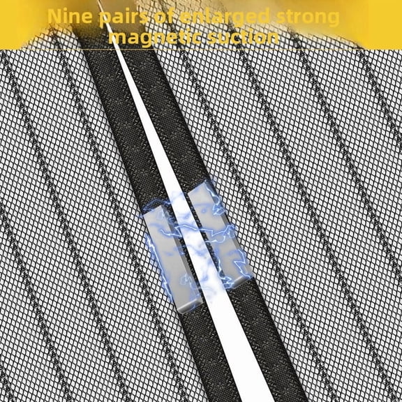 Magnetic Screen Door with Self-Sealing Closure, Hands-Free Mesh Curtain for Screen Doors and Sliding Doors