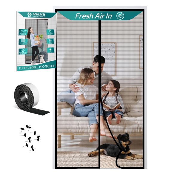 Magnetic Screen Door with Upgraded PET Material Mesh- Easy Installation, Tear-Resistant, Pet and Kid Friendly
