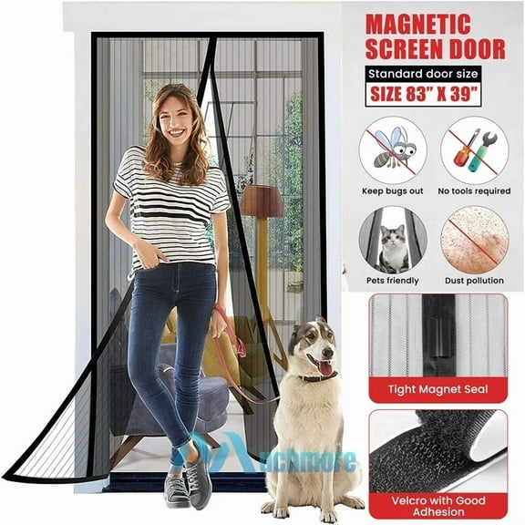 Magnetic Screen Mesh Door Hands Free Net Anti Mosquito Fly Insect Bugs Curtain