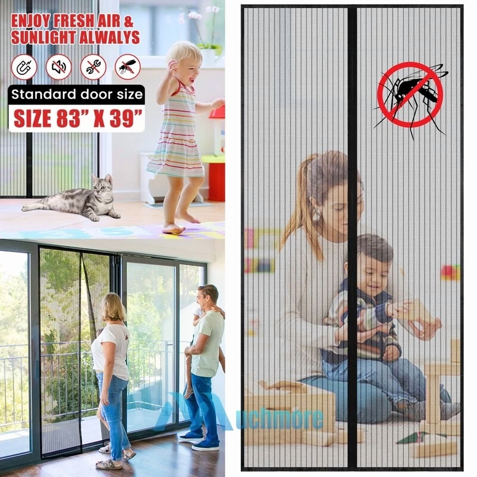 Magnetic Screen Mesh Door Heavy Duty Hands-Free Anti Bugs Mosquito Curtain Net