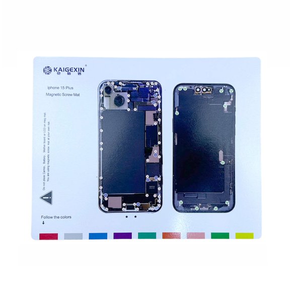 Magnetic Screw Mat Compatible With iPhone 15 Plus Repair Disassembly Help Training Guide