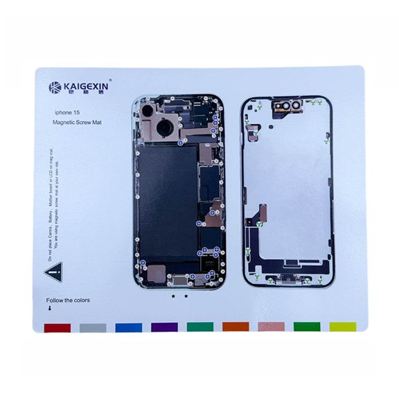 Magnetic Screw Mat Compatible With iPhone 15 Repair Disassembly Help Training Guide