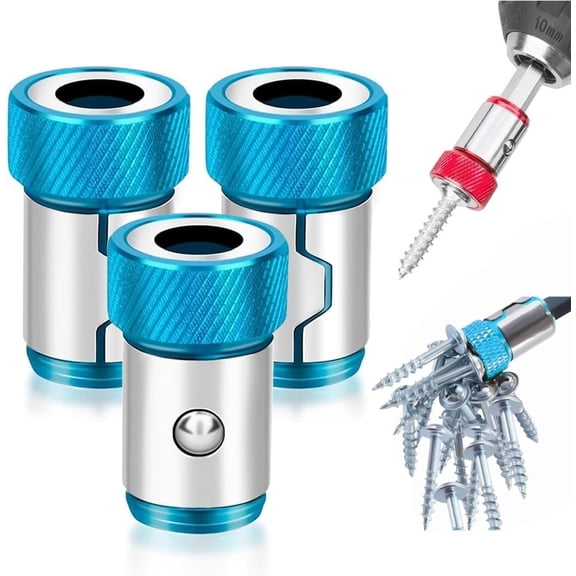 Magnetic Screw Ring Bit Magnetizer Ring Metal Magnetizer Screw, 2026 Upgraded Universal Removable for 1/4 Inch/ 6.35 mm Hex Screwdriver and Power Bits(Blue)