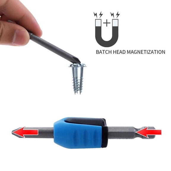 Magnetic Screwdriver Bit Sleeve Tool for Easy Screw Pickup and Retention, Stainless Steel Magnetizer for DIY and Home Repairs Blue
