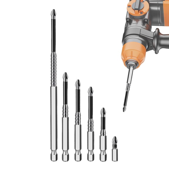 Magnetic Screwdriver Bits - 6-Piece Woodworking Attachment,Electric Drill Bits - for Construction Furniture Maintenance Plumbing Roofing