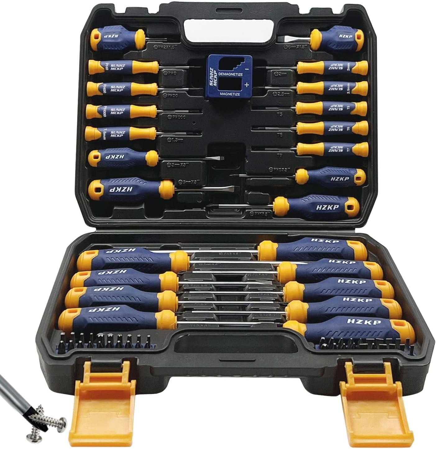 Magnetic Screwdriver Set 66-Piece, S2- Alloy Tool Steel, Includes Slotted/Phillips/Torx Mini Precision , Replaceable Screwdriver Bits With Srdy tool box