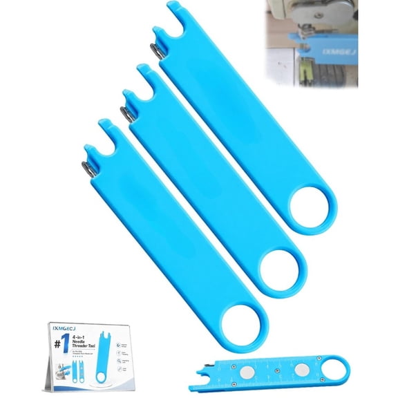 Magnetic Seam Guide 3 in 1 Sewing Tool Quick Machine Needle Threader Portable sewing tools with seam Rippers Magnetic Guide magnifier Anti Prick Hands Device for Sewing Machine Tailors
