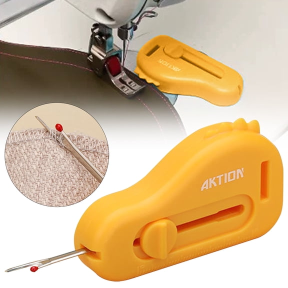 Magnetic Seam Guide for Sewing Machine, Multifunctional 3-in-1 Sewing Seam Ripper Tool with Magnetic Seam Guide & Needle Threader, Strong Magnetic Seam Guide Stitch Ripper Yellow 1Pcs