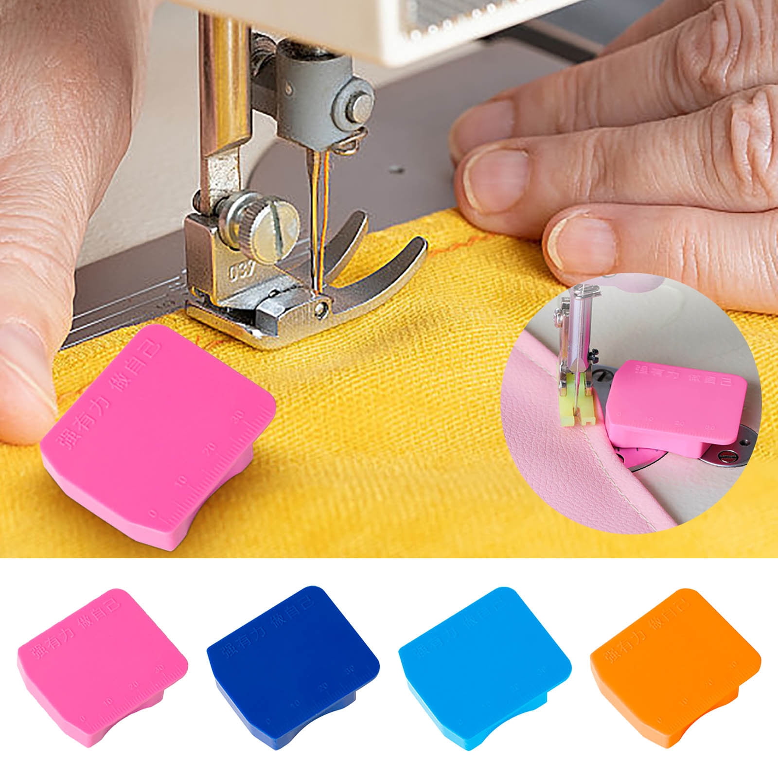 4 Pcs Magnetic Seam Guide Set For Sewing Machine - 3 Models, Universal Metal & Magnet Guides For Straight Stitching