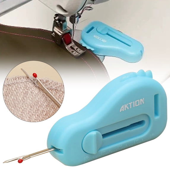 Magnetic Seam Guide for Sewing Machine with Seam Rippers, Multifunctional Hemmer Guide with Scale, Soft-Touch Grip for Accurate Stitching, Compact and Featherweight Sewing Kit,Blue