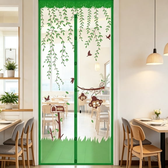 Magnetic Self-Closing Mosquito Door Curtain, Soft Mesh Summer Insect Protection Screen, Ventilated Partition Curtain for Bedroom, Living Room and Home, Fly Proof Mesh Door for Summer Use
