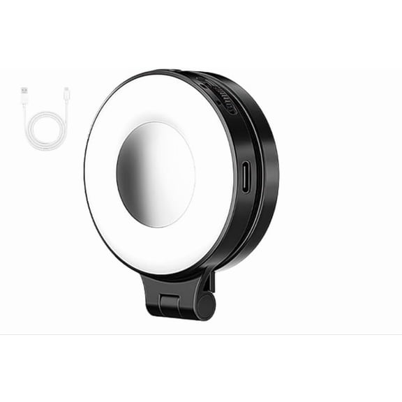 Magnetic Selfie Light, 3-in-1 Beauty Selfie Light with Mirror,360 Foldable Ring Light with 3 Color Temperatures, USB-C Rechargeable Portable Fill Light for Makeup, Photography & Video Recording