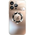 thumbnail image 1 of Magnetic Series Design for iPhone Case[Compatible with MagSafe][Military Drop&Full Camera Lens Protection] Large Window Logo View Dust-Proof Matte Shockproof Cover (Gold,iPhone 13 Pro), 1 of 7