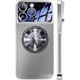 thumbnail image 1 of Magnetic Series Designed for iPhone Case,Compatible with MagSafe,Large Window Camera Lens Protection,Electroplated Mesh Heat Dissipation Logo View Shockproof Cover (Silver,iPhone 13 Pro Max), 1 of 6