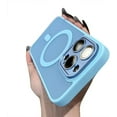 thumbnail image 1 of Magnetic Series Designed for iPhone Case,[Compatible with MagSafe][Military Drop & Bumper Camera Lens Protection],Translucence Matte Frosted Shockproof Cover (Blue,iPhone 13 Pro Max), 1 of 6