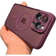 thumbnail image 1 of Magnetic Series Designed for iPhone Case,[Compatible with MagSafe][Military Drop & Bumper Camera Lens Protection],Translucence Matte Frosted Shockproof Cover (Burgundy,iPhone 15 Pro), 1 of 6