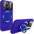 thumbnail image 1 of Magnetic Series Designed for iPhone Case,[Compatible with MagSafe][Military Drop & Camera Lens Protection],Large Window Ring Holder Stand Shockproof Cover (Klein Blue,iPhone 14 Pro), 1 of 6