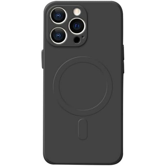 Magnetic Series Designed for iPhone Case,[Compatible with MagSafe][Military Drop&Camera Lens Protection],Liquid Silicone Soft Microfiber Lining Shockproof Cover (Black,iPhone 12 Pro)