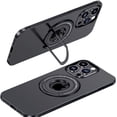 thumbnail image 1 of Magnetic Series Designed for iPhone Case,[Compatible with MagSafe][Military Drop & Camera Lens Protection],Luxury Matte Ring Stand Holder Shockproof Cover (Black,iPhone 15), 1 of 6