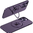 thumbnail image 1 of Magnetic Series Designed for iPhone Case,[Compatible with MagSafe][Military Drop & Camera Lens Protection],Luxury Matte Ring Stand Holder Shockproof Cover (Purple,iPhone 15 Pro), 1 of 5