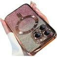 thumbnail image 1 of Magnetic Series Designed for iPhone Case,[Compatible with MagSafe][Military Drop&Camera Protection] Gradient Glitter ElectroPlated Bumper Clear Shockproof Cover (Rose Gold,iPhone 12 Pro Max), 1 of 7
