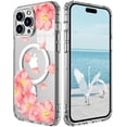 thumbnail image 1 of Magnetic Series Designed for iPhone Case,[Compatible with MagSafe][Military Drop & Full Body Protection],Crystal Clear Cute Flower Flora Shockproof Cover (Peach Blossom,iPhone 15 Pro Max), 1 of 6
