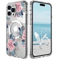 thumbnail image 1 of Magnetic Series Designed for iPhone Case,[Compatible with MagSafe][Military Drop & Full Body Protection],Crystal Clear Cute Flower Flora Shockproof Cover (Purple,iPhone 14), 1 of 6