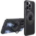 thumbnail image 1 of Magnetic Series Designed for iPhone Case[Compatible with MagSafe[Military Drop&Full Body Protection] Heat Dissipation Ring Holder Stand Logo View Shockproof Cover (Black,iPhone 14 Pro Max), 1 of 7
