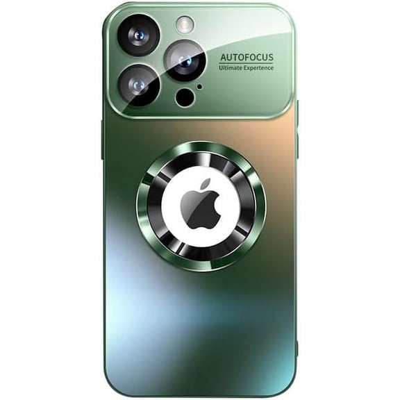 Magnetic Series Designed for iPhone Case,[Compatible with MagSafe][Military Drop&Full Camera Lens Protection] Large Window Logo View Dust-Proof Matte Shockproof Cover (Green,iPhone 15 Pro)