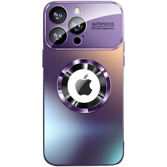 Magnetic Series Designed for iPhone Case,[Compatible with MagSafe][Military Drop&Full Camera Lens Protection] Large Window Logo View Matte Shockproof Cover (Purple,iPhone 11)