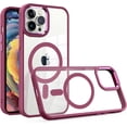 thumbnail image 1 of Magnetic Series Designed for iPhone Case[Compatible with MagSafe][Military Drop] Metal Camera,Full Body Bumper Protection,Not Yellowing Clear Shockproof Cover (Burgundy,iPhone 15 Plus), 1 of 6